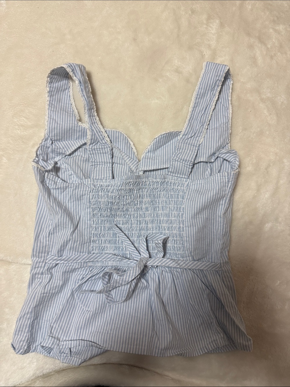 THIRTY/THIRTY Light Blue & White Striped Button Tank - Picture 3 of 3